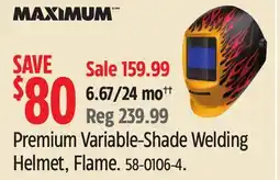 Canadian Tire MAXIMUM Premium Variable-Shade Welding Helmet, Flame offer