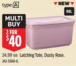 Canadian Tire type A Latching Tote, Dusty Rose offer