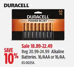 Canadian Tire Duracell Alkaline Batteries offer