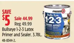 Canadian Tire Zinsser Bulls Eye 1-2-3 Latex Primer and Sealer offer