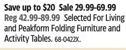 Canadian Tire Selected For Living and Peakform Folding Furniture and Activity Tables offer