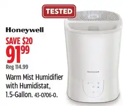 Canadian Tire HONEYWELL with Humidistat offer