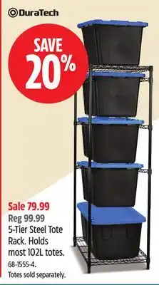 Canadian Tire 5-Tier Steel Tote Rack. Holds most 102L totes offer