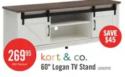 The Brick Kort & Co. Logan Traditional 60 TV Stand with Storage – Walnut Oak offer