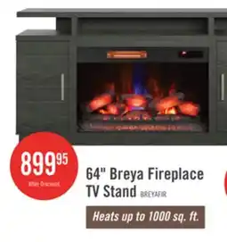 The Brick Breya 64 Modern Electric Fireplace TV Stand with Storage & USB Charging for TVs up to 70- Grey offer