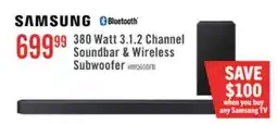 The Brick SAMSUNG Q-Series 3.1.2 Channel Soundbar with Wireless Subwoofer (HW-Q600F/ZC) offer