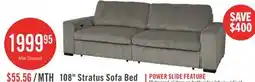 The Brick Stratus 108 Faux Fur Fabric Full-Size Sofa Bed with Power Sliding - Fog Grey offer