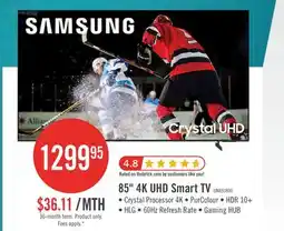 The Brick SAMSUNG 85 U8000 Crystal 4K UHD Smart Tizen OS TV (UN85U8000FFXZC) - 2025 Model offer