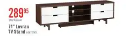 The Brick Lovran 71 Modern TV Stand with Storage and Cable Management for TVs up to 80- Dark Walnut and White offer