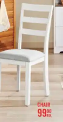 The Brick Bryn Dining Chair with Fabric Seat, Slat-Back – White and Grey offer