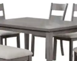 The Brick Krew 6pc Dining Set with Table, Bench & 4 Chairs, Melamine, 60W - Grey offer