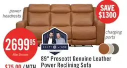 The Brick 89 Prescott Genuine Leather Power Reclining Sofa offer