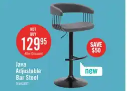 The Brick Java Barstool with Swivel & Adjustable Seat, Vegan Leather Fabric, 24.5-33H, Metal - Grey offer
