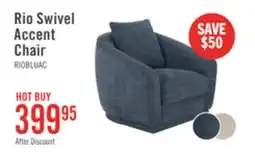 The Brick Rio 34.5 Chenille Fabric Swivel Accent Chair - Blue offer