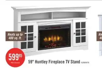 The Brick Huntley 59 Electric Fireplace TV Stand with Storage and Cable Management for TVs up to 65- White offer
