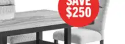 The Brick Libra 6pc Dining Set with Table, Bench & 4 Chairs, Marble-Look Top, 60W - Black/Grey offer