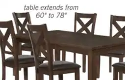 The Brick Talia 7pc Dining Set with Table & 6 Chairs, 60-78W Extension - Grey/Brown offer