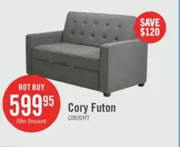 The Brick Cory 59 Velvet Fabric Klik Klak Futon with Tufting - Grey offer