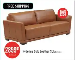 The Brick Hydeline Oslo Leather Sofa - Nutmeg offer