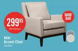 The Brick Adel 28.5 Linen-Look Fabric Accent Chair with Wood Base - Beige offer