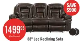The Brick Leo 87.5 Leather-Look Fabric Reclining Sofa - Walnut Brown offer