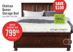 The Brick Chelsea Platform Storage Bed with Headboard & Frame, Cherry Brown - Queen Size offer