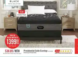 The Brick Beautyrest Black Hotel Presidential Suite Eurotop Medium Queen Mattress offer