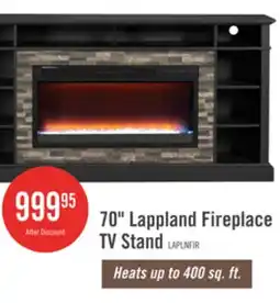 The Brick Lappland 70 Electric Fireplace TV Stand with Storage and Cable Management for TVs up to 80- Black offer
