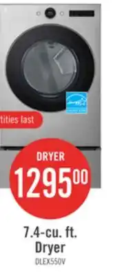 The Brick LG 7.4 Cu. Ft. Smart Electric Dryer with Steam - Graphite Steel - Stackable - DLEX5500V offer