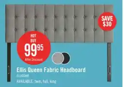 The Brick Ellis Upholstered Headboard in Grey Fabric, Button Tufted - Queen Size offer