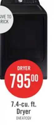 The Brick Samsung 7.4 Cu. Ft. Electric Dryer - Black Stainless Steel - DVE47CG3500VAC offer