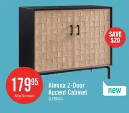 The Brick Alenna 36 2-Door Accent Cabinet - Black with Weathered White Doors offer