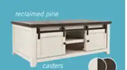 The Brick Madison 50 Rustic Coffee Table With Storage, Shelf and Casters - White Wood offer