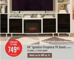 The Brick Ignatius 64 Modern Electric Fireplace TV Stand with Storage & Cable Management for TVs up to 70 offer