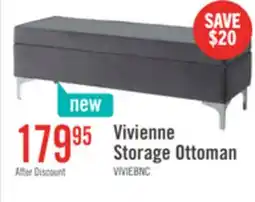 The Brick Vivienne 47.25 Fabric Storage Ottoman - Grey offer