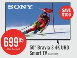 The Brick SONY 50 Bravia 3 LED 4K UHD Smart Google TV (K50S30) - 2024 Model offer