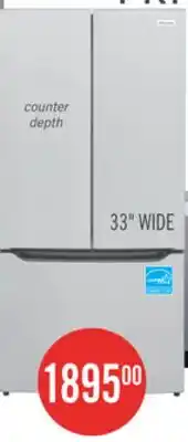 The Brick Frigidaire 33 20 Cu. Ft. Counter-Depth French Door Refrigerator - FRFG2033AV offer