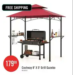 The Brick Costway 8' X 5' Grill Gazebo With 2 Shelves 7 Hooks Metal Frame Soft Top Wine offer
