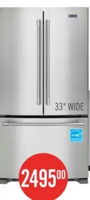 The Brick Maytag 33 22 Cu. Ft. French-Door Refrigerator - Fingerprint Resistant Stainless Steel - MRFF5033PZ offer