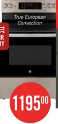 The Brick GE 5 Cu. Ft. Electric Range with True European Convection and Air Fry - Slate - JCB840ETES offer