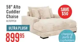 The Brick Alto 58 Ultra Plush Faux Fur Fabric Chaise Lounge with Dual Cupholders and USB Port - Taupe offer