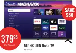 The Brick Magnavox 55 4K Ultra HD Roku Smart TV offer