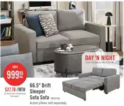 The Brick Drift 66.5 Linen-Look Fabric Sleeper Sofa with Track Arms - Grey offer