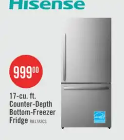 The Brick Hisense 31 17 Cu. Ft. Bottom-Mount Refrigerator - Titanium - RB17A2CSE offer
