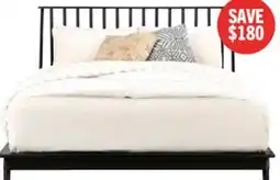 The Brick Milan Platform Bed with Headboard & Frame, Mid-Century Modern, Black - Queen Size offer