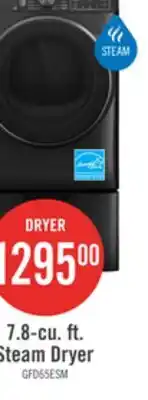 The Brick GE 7.8 Cu. Ft. Smart Electric Dryer with Steam and Sanitize - GFD65ESMVDS offer