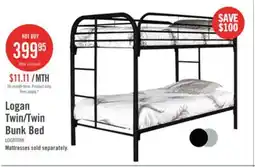 The Brick Logan Bunk Bed with Ladders & Guard Rail for Kids, Black Metal - Twin/Twin offer