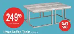 The Brick Jesse 47 Modern Coffee Table - Grey and Pewter with Metal Base offer