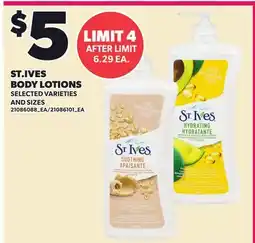 Loblaws ST.IVES BODY LOTIONS offer