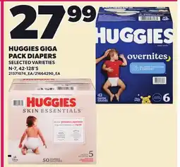 Loblaws HUGGIES GIGA PACK DIAPERS, N-7, 42-128'S offer